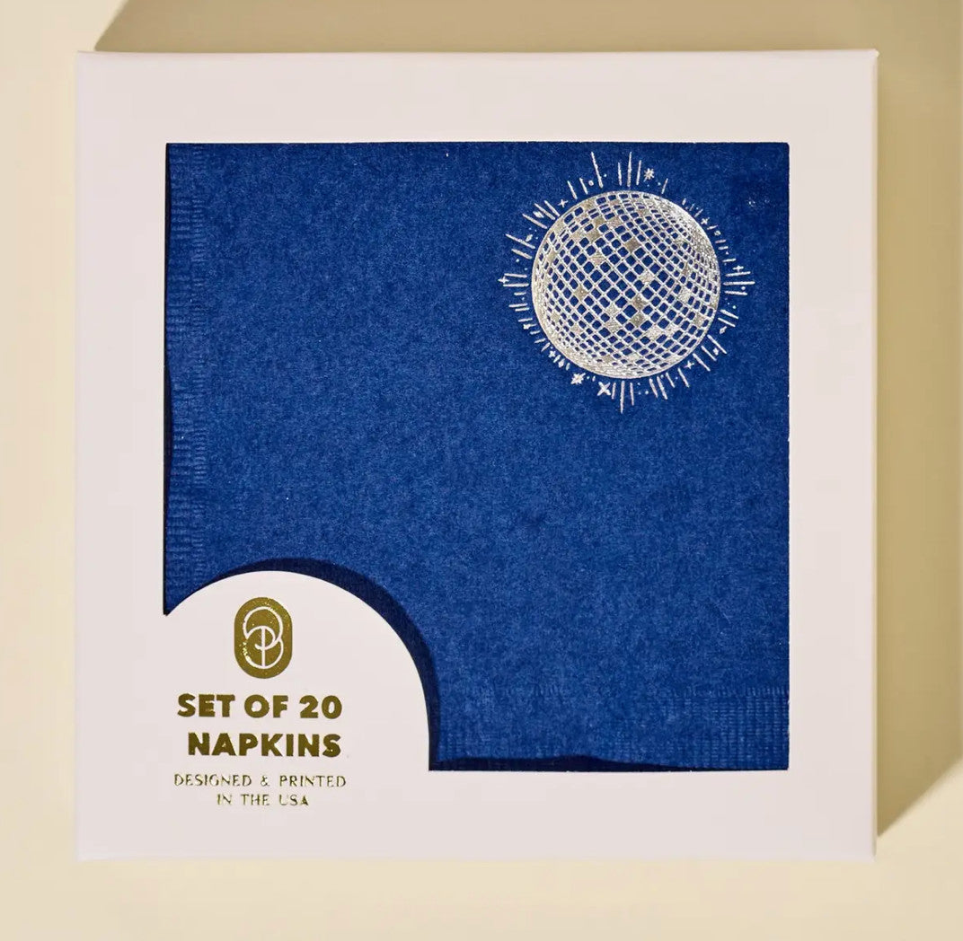 Navy Disco Cocktail Paper Beverage Napkin