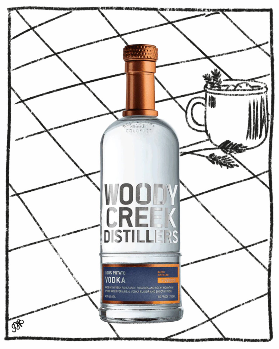 WOODY CREEK POTATO VODKA 750ML 40% ABV