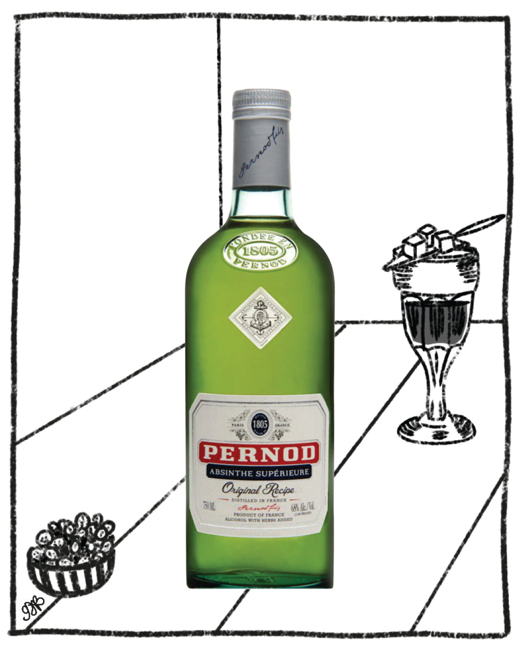 PERNOD ABSINTHE SUPERIEURE 750ML 68% ABV