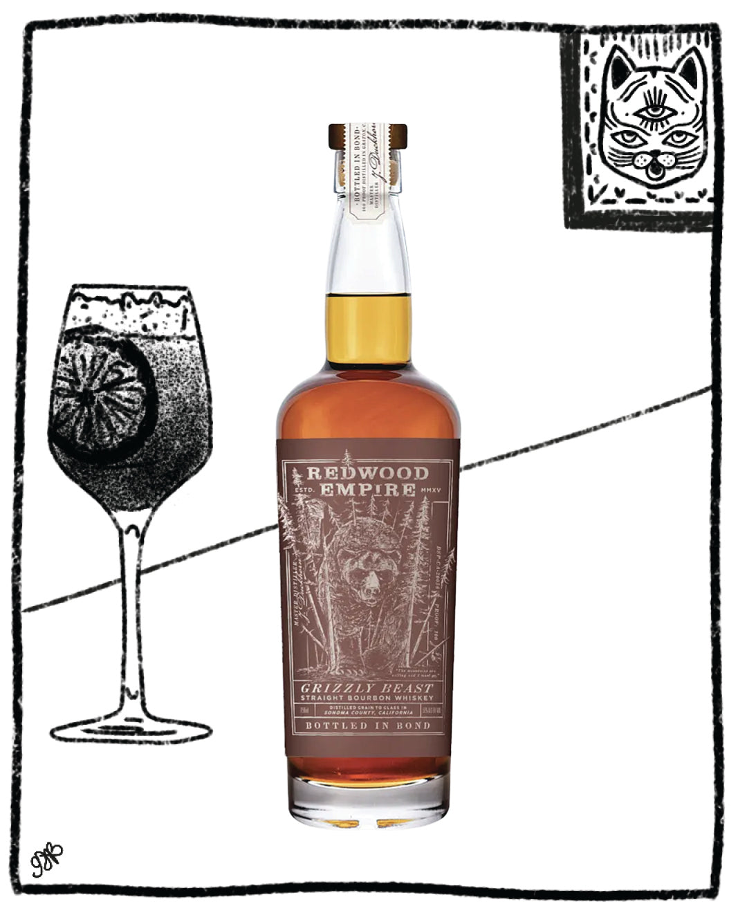 REDWOOD EMPIRE GRIZZLY BEAST BOURBON BIB 750ML 50% ABV
