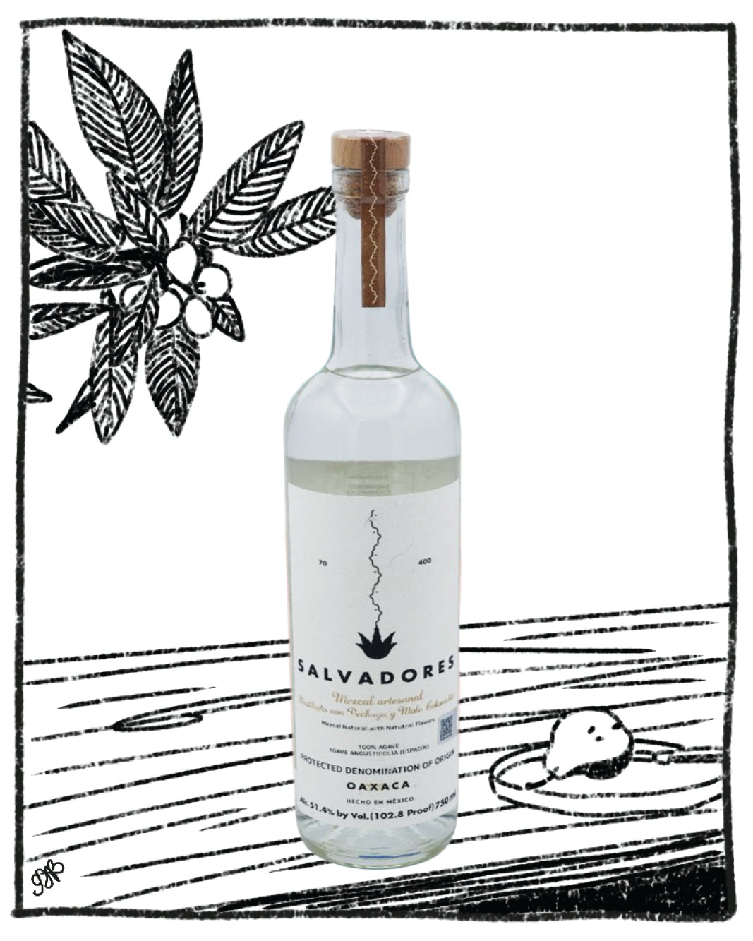 SALVADORES MEZCAL CON PECHUGA Y MOLE COLORADITO 750ML 51.4% ABV