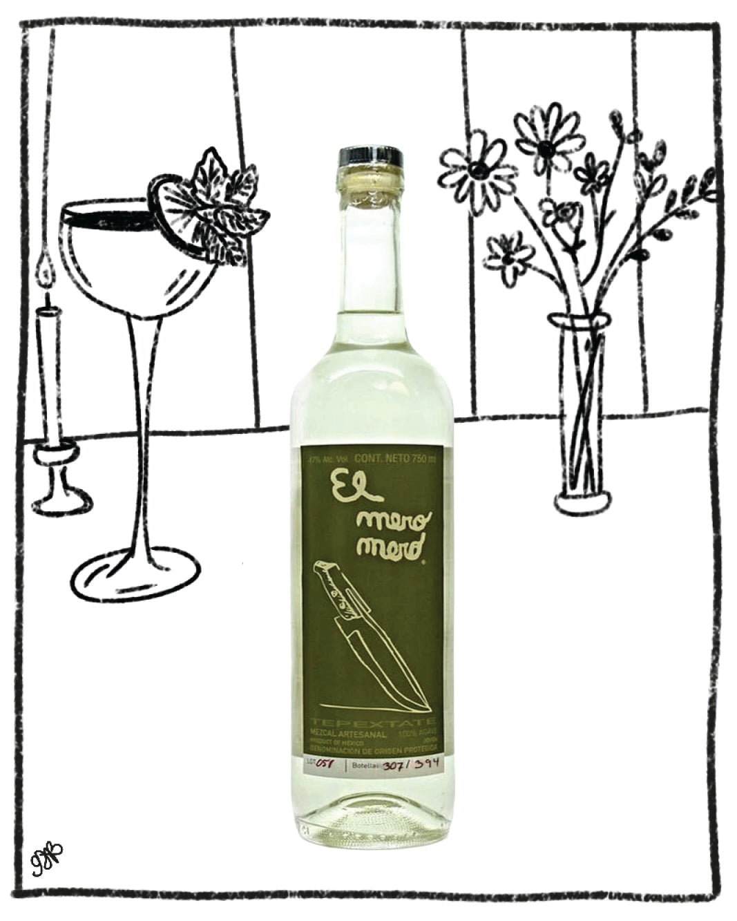 EL MERO MERO MEZCAL TEPEZTATE MARMORATA 750ML 48% ABV