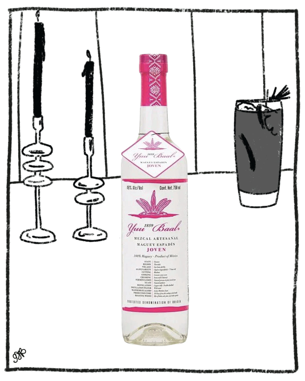 YUU BAAL MEZCAL JOVEN ESPADIN 750ML 48% ABV