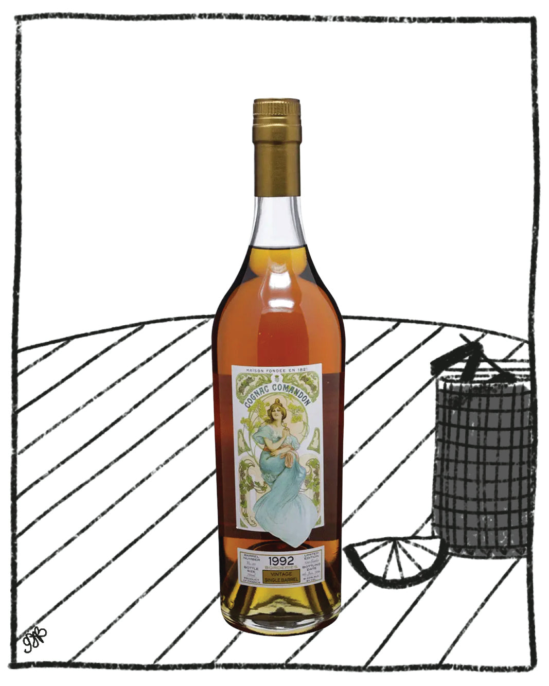 COMANDON COGNAC SINGLE BARREL XO 1992 BORDERIES 750ML 41.2% ABV