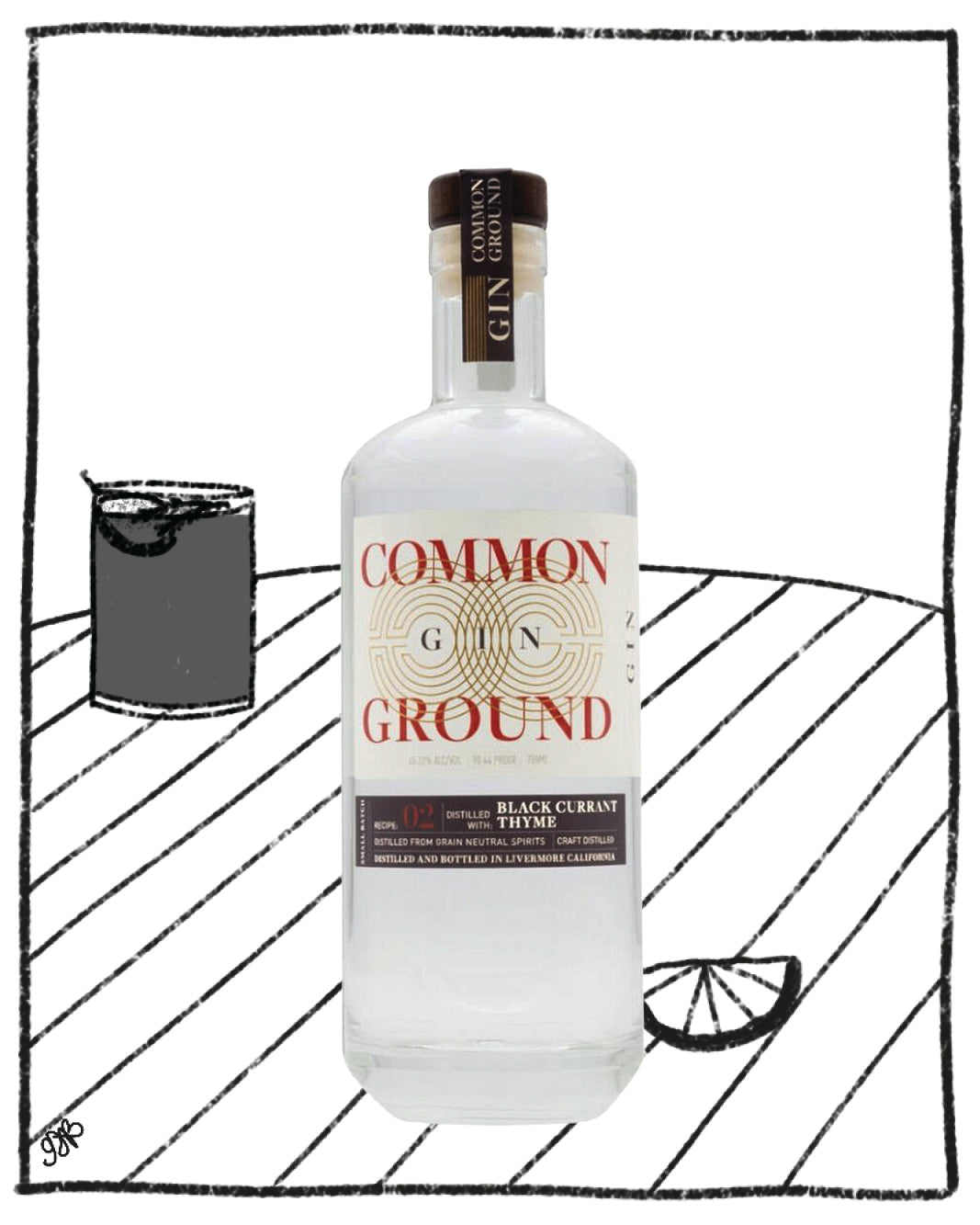 COMMON GROUND BLACK CURRANT & THYME GIN 750ML 45.22% ABV
