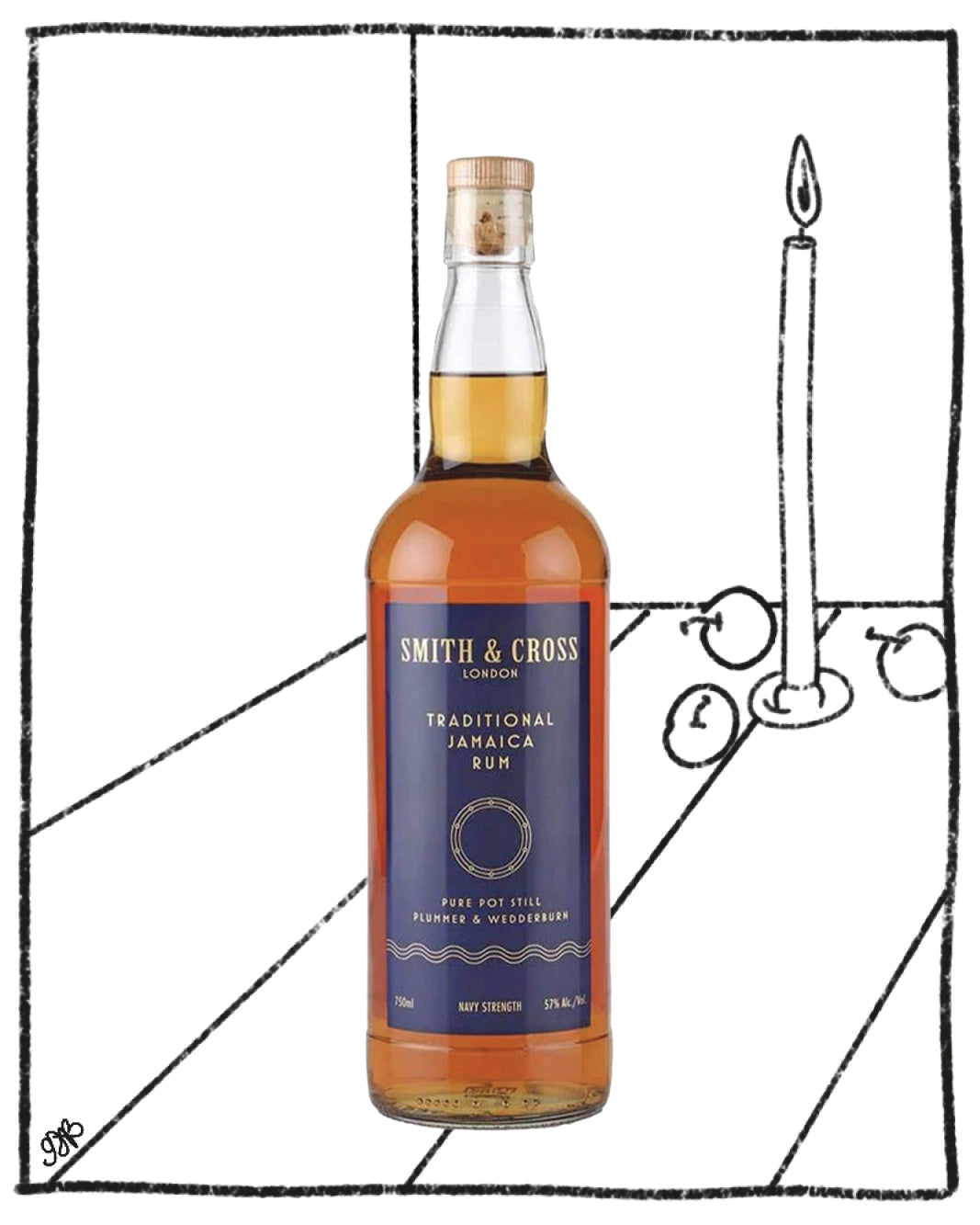 SMITH & CROSS JAMAICAN RUM 750ML 57% ABV