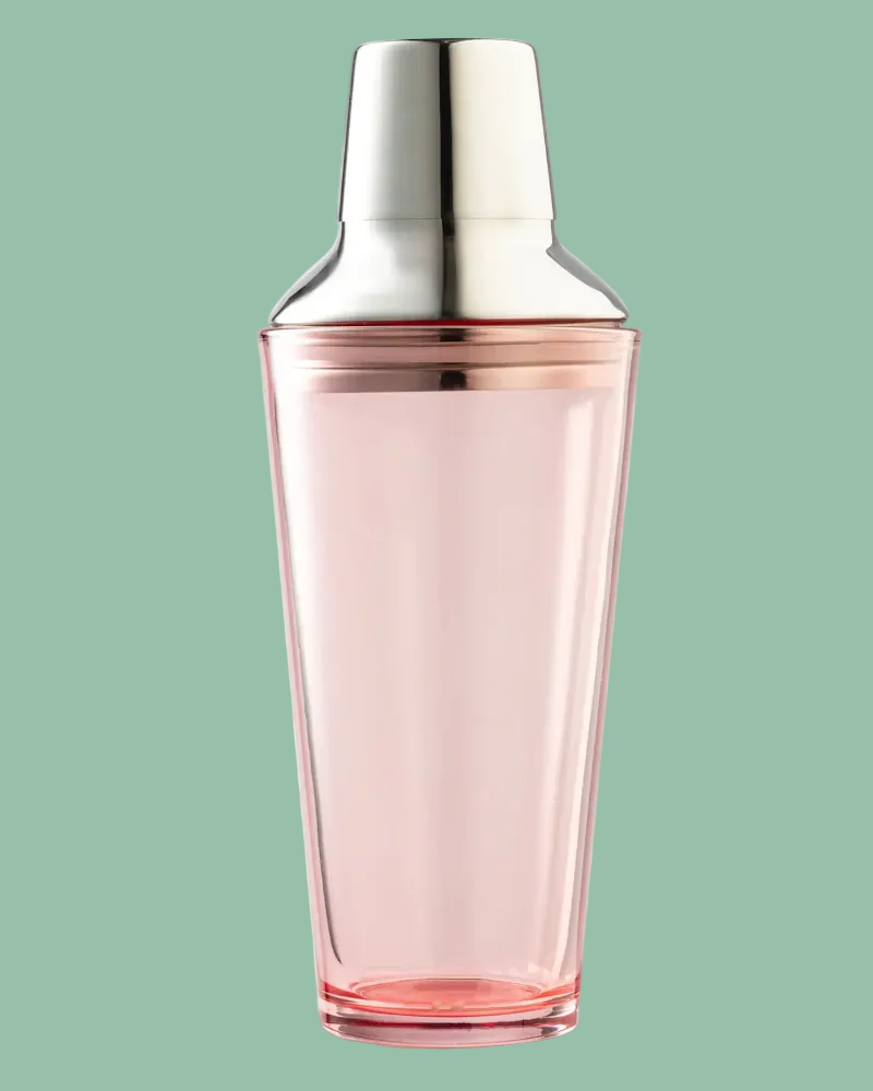 BKLYN PINK GLASS SHAKER 21.7oz