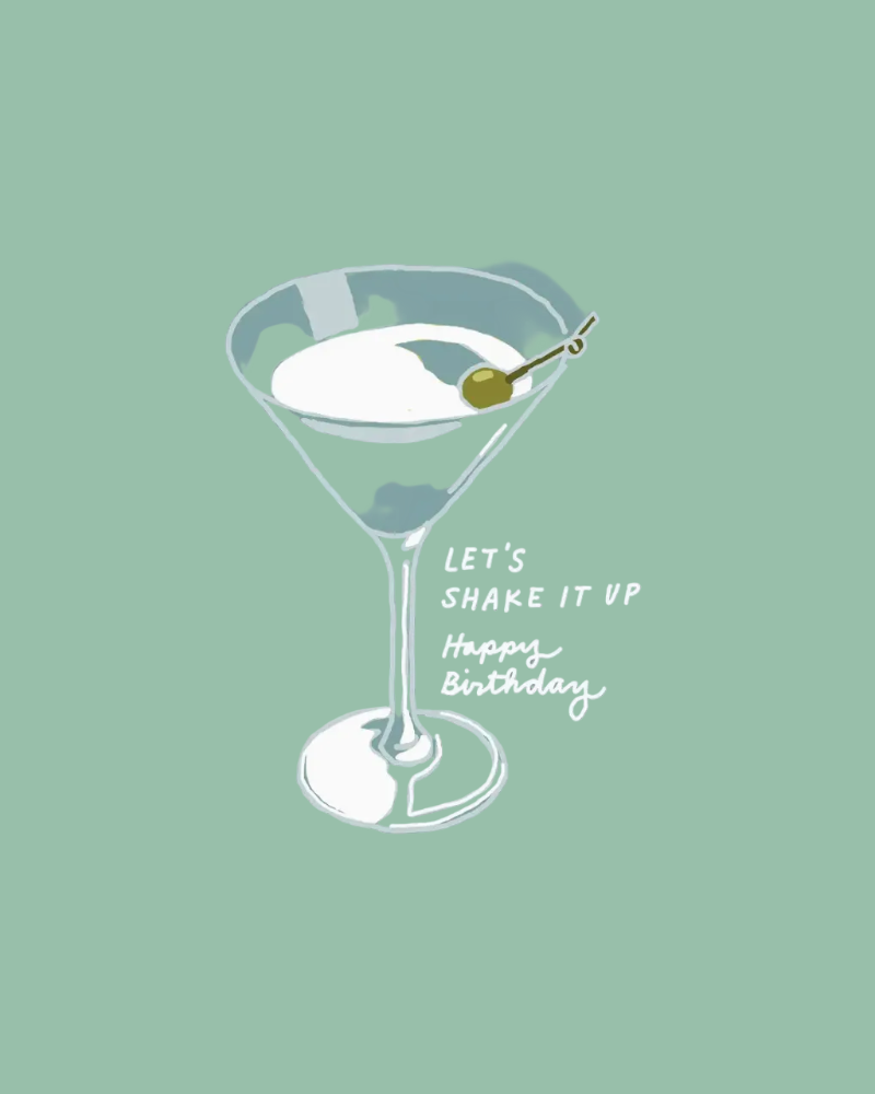 SCRATCH & SNIFF SHAKE IT UP MARTINI BIRTHDAY GREETING CARD