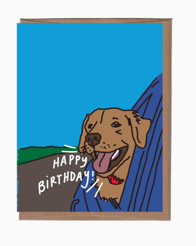 DOG IN WINDOW BIRTHDAY CARD