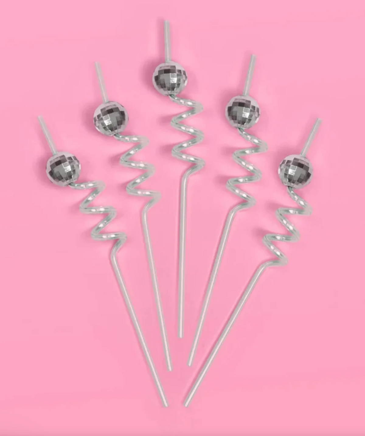 Novelty Disco Ball Clear Swizzle Straws