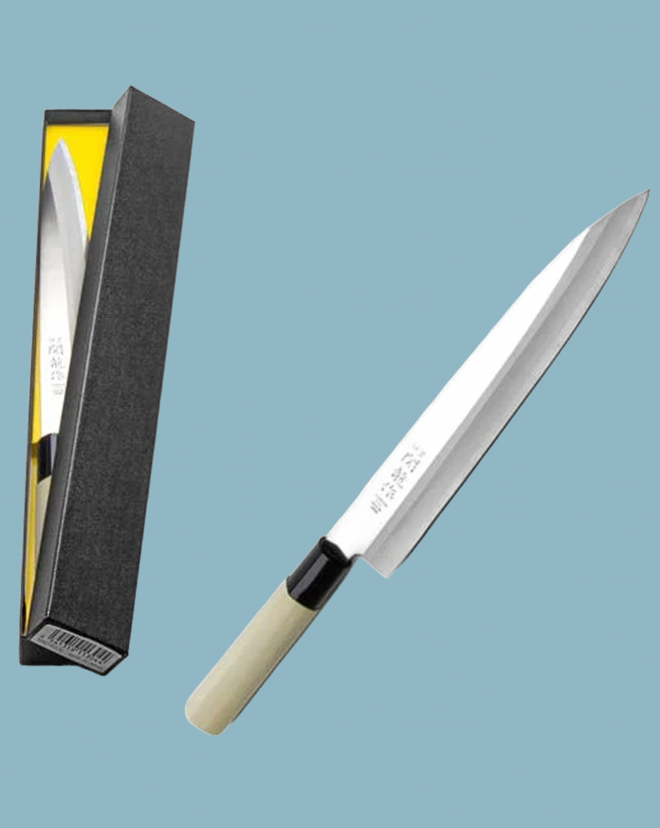 Sword with a sheath on a light blue background