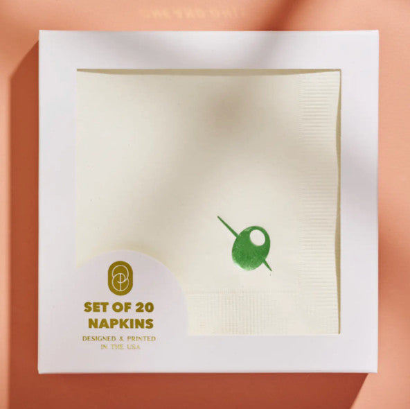 Olive Cocktail Napkins