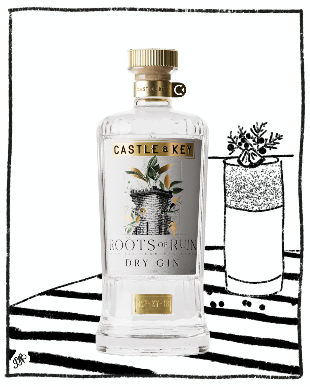 CASTLE & KEY ROOTS OF RUIN GIN 750ML 53% ABV