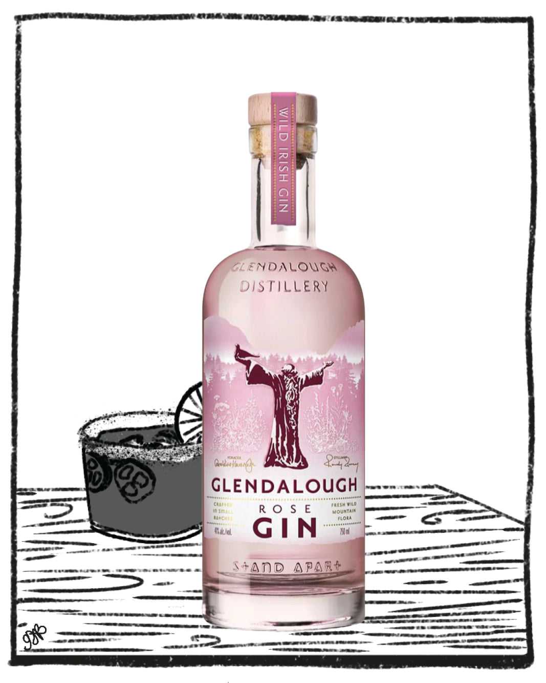 GLENDALOUGH ROSE GIN 750ML 41% ABV