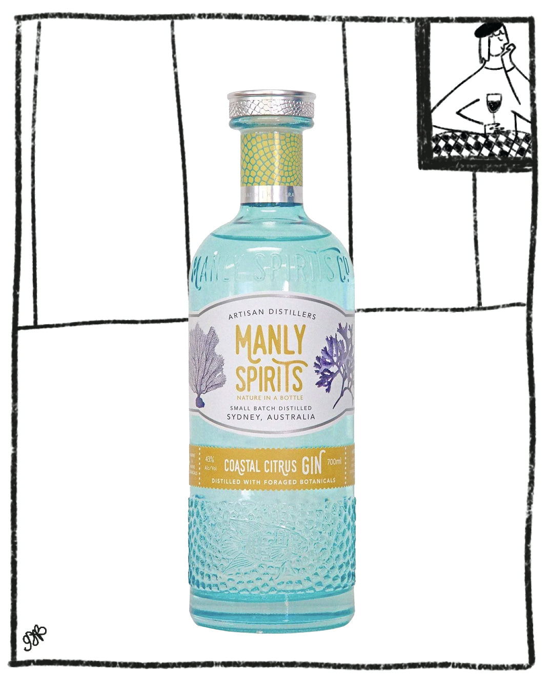 Manly Spirits Coastal Citrus Gin bottle on a white background