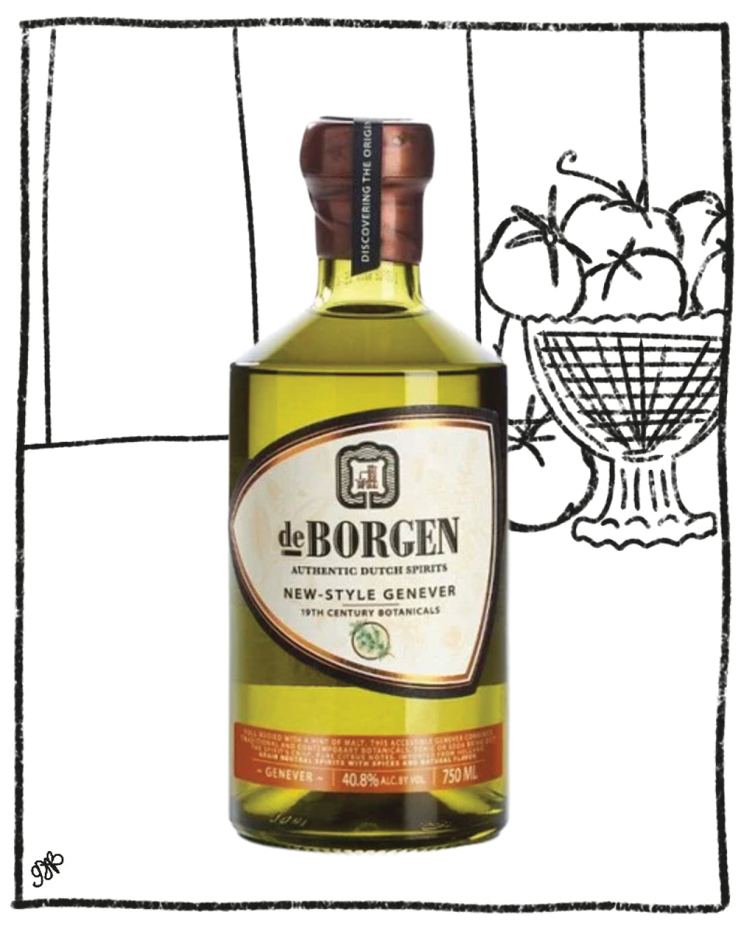 DE BORGEN NEW-STYLE GENEVER 750ML 40.8% ABV