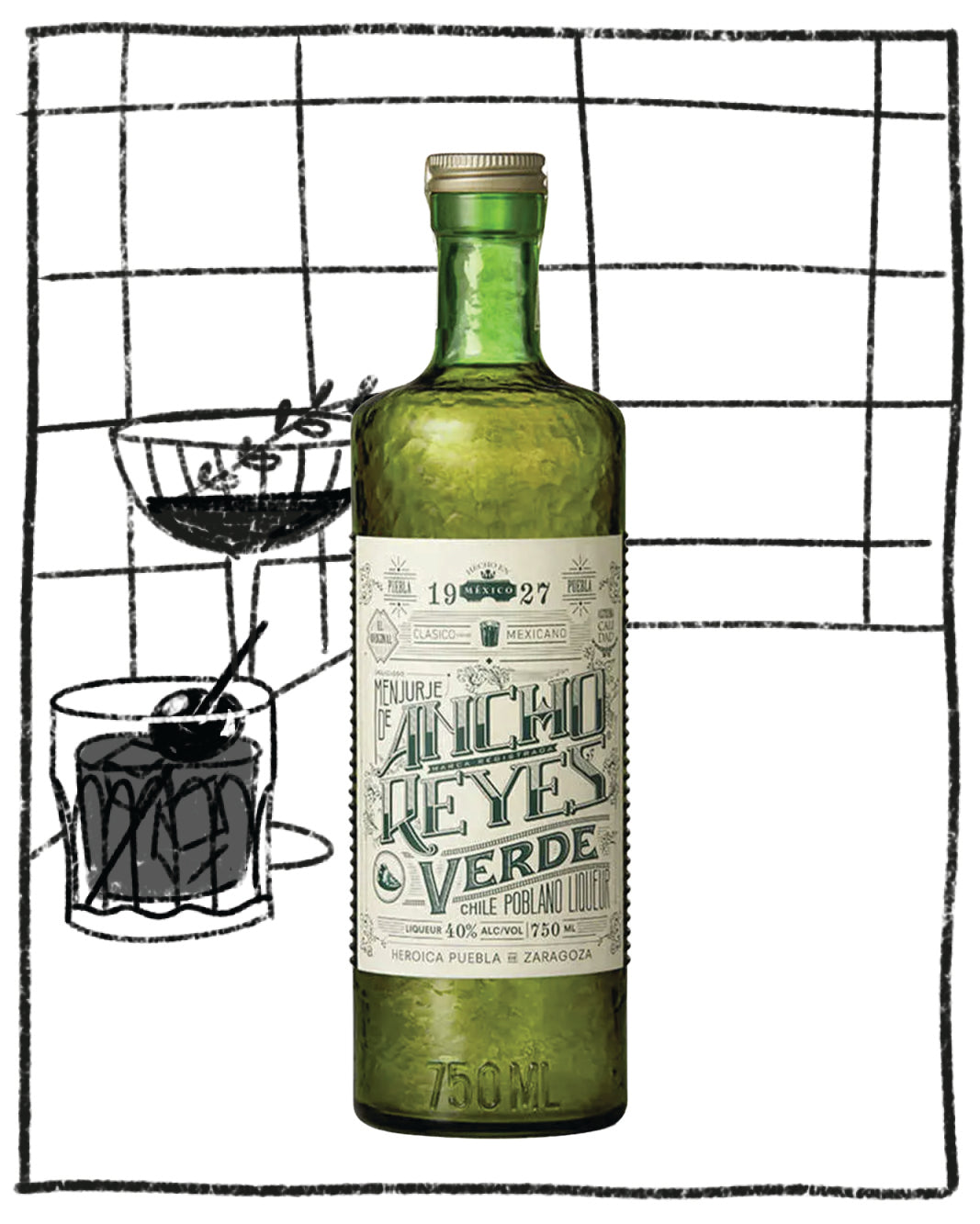 ANCHO REYES VERDE 750ML 40% ABV