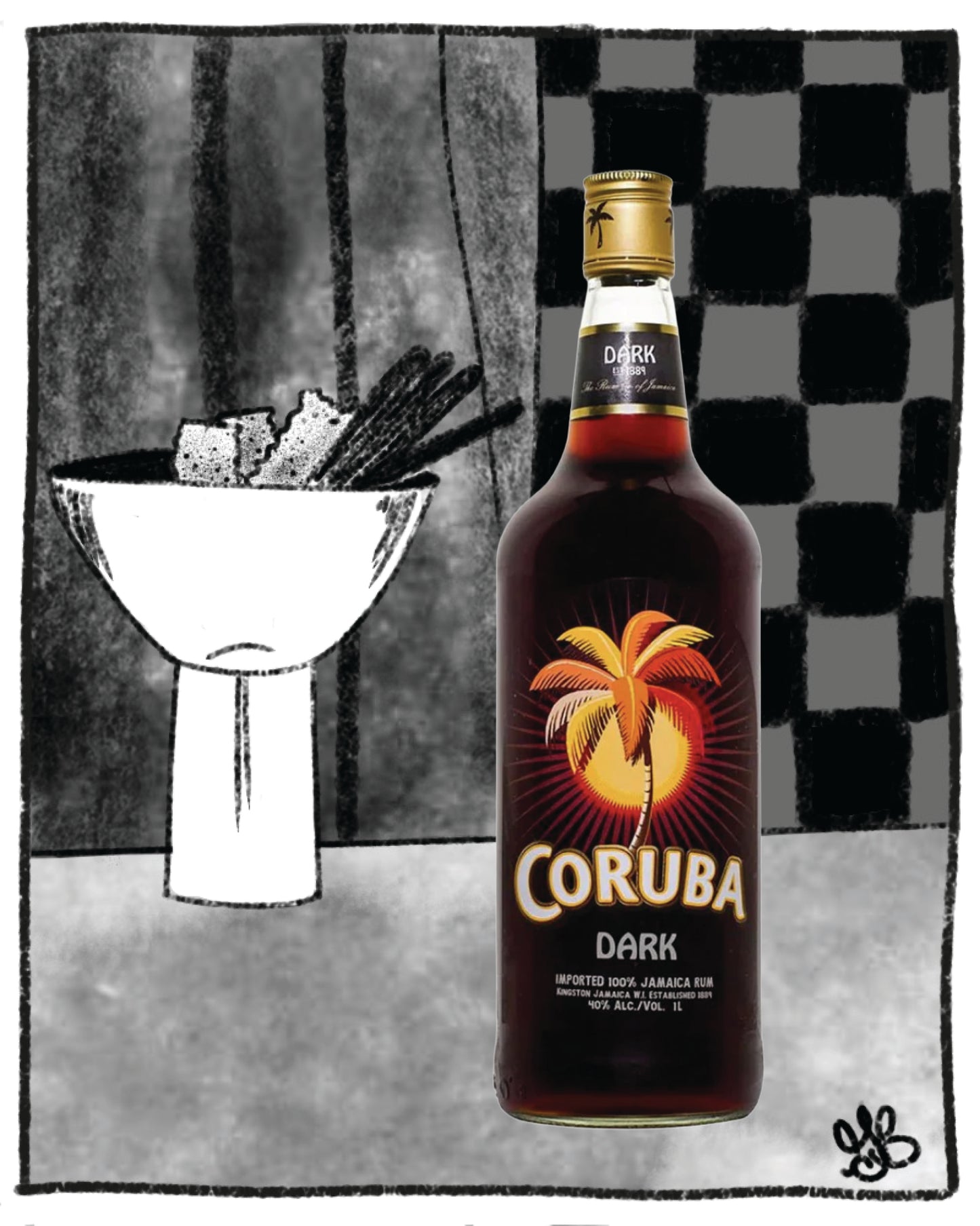 CORUBA DARK JAMAICAN RUM 1L 40% ABV