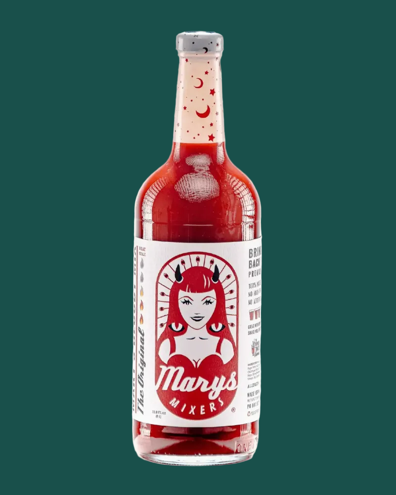 Bottle of Mary's Mixers The Original on a white background