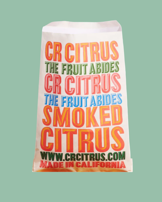 Bag of CR Citrus with colorful text on a white background