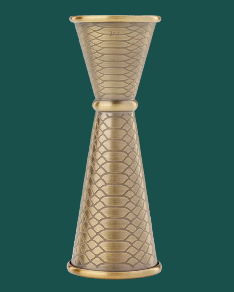 Decorative vase with geometric pattern on a white background