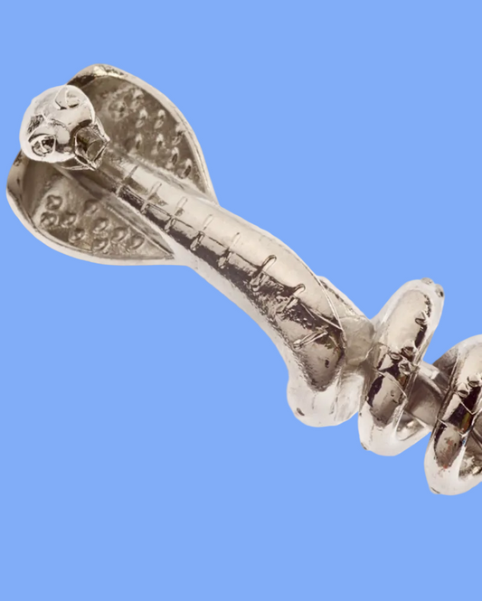Silver screw on a white background