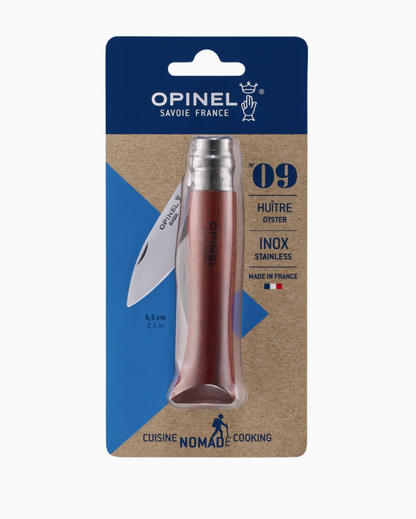 Opinel knife packaging with brand logo on a white background