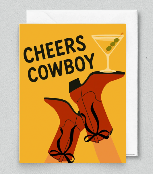 Cheers Cowboy Martini Greeting Card