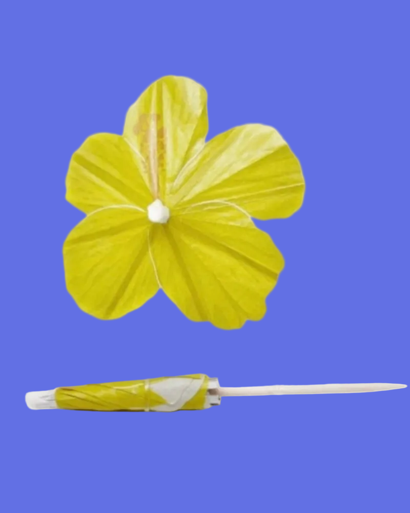 COCKTAIL UMBRELLAS - Yellow Hibiscus Flower