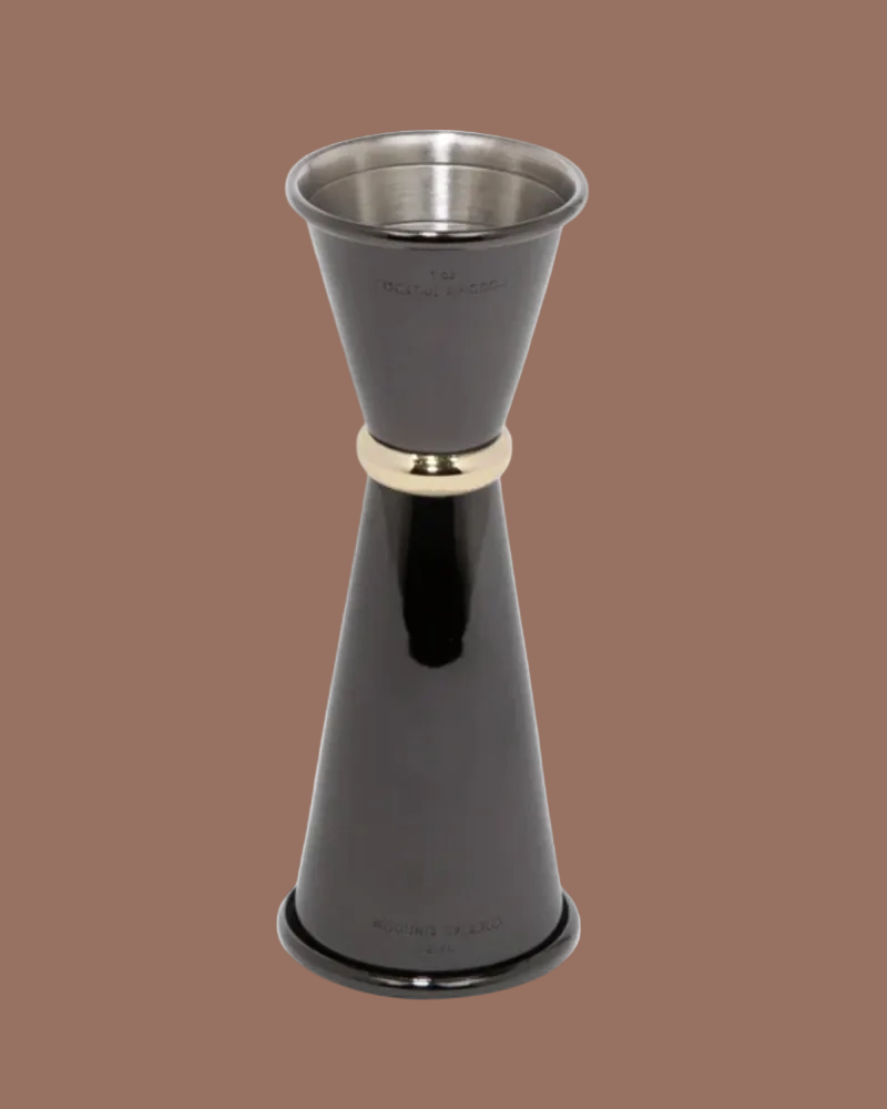 Cocktail Kingdom Japanese Jigger 1oz/1.5oz- Gunmetal Black/Gold Ring