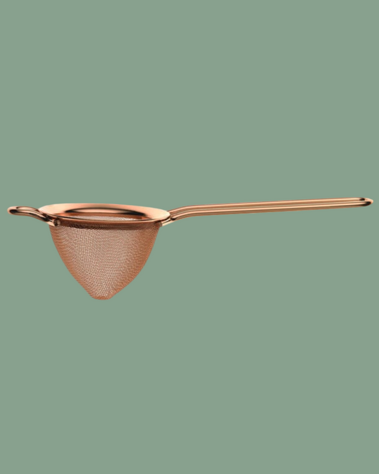 BARFLY FINE MESH STRAINER, 3 1/2" DIAM. BOWL, COPPER PLATED