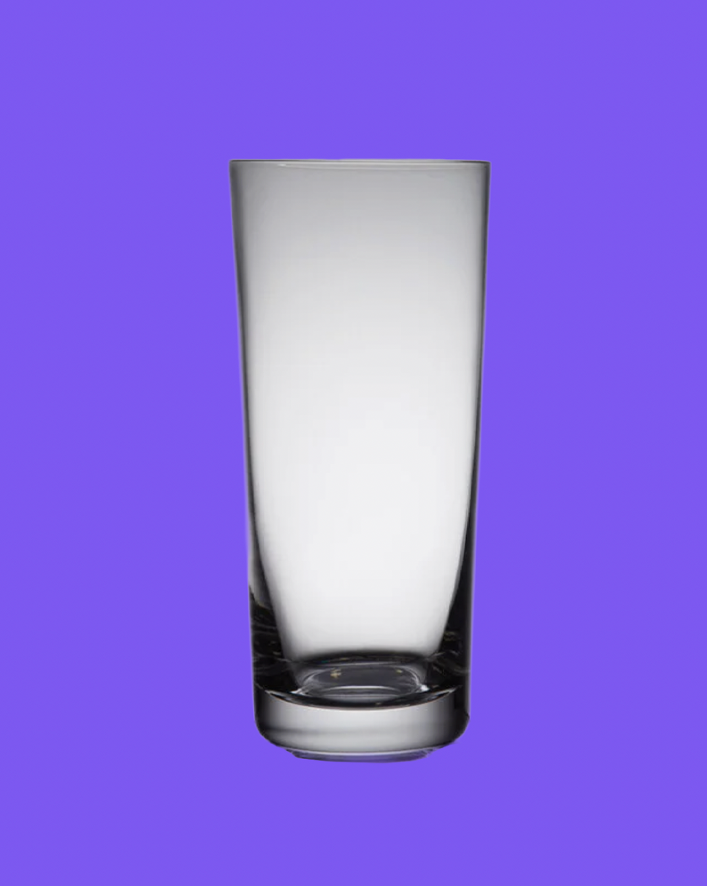 Clear glass on a purple background