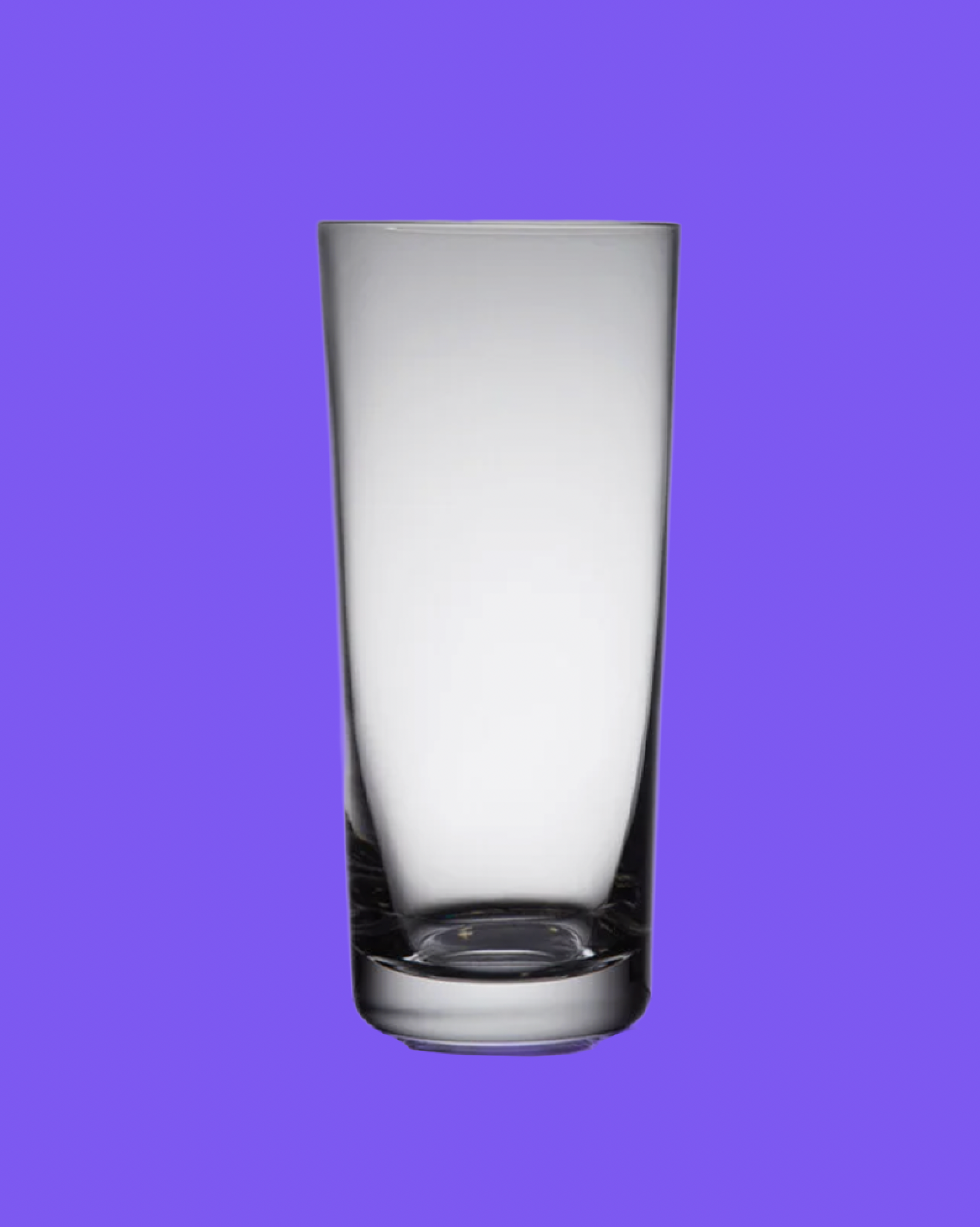 Clear glass on a purple background