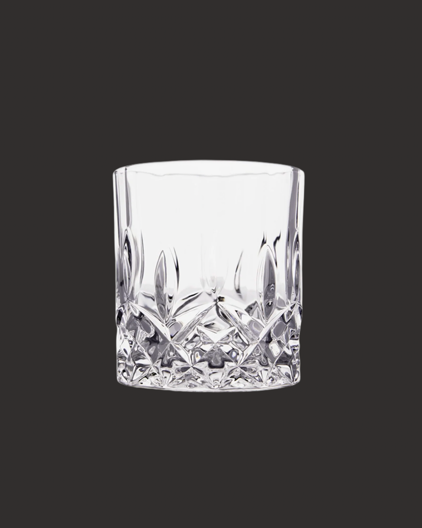 Clear crystal glass on a black background