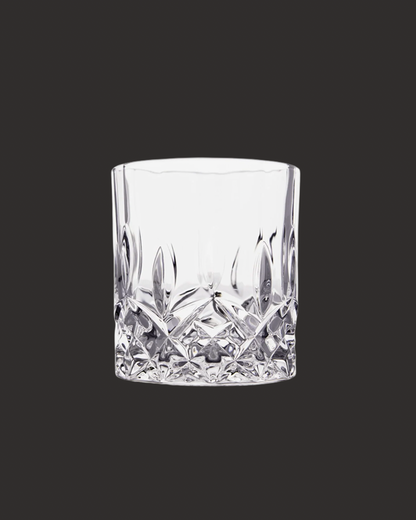 Clear crystal glass on a black background