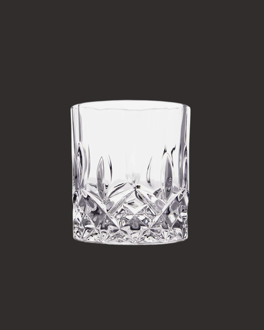 Clear crystal glass on a black background